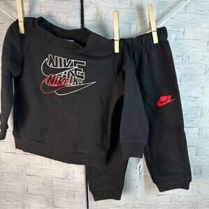 Nike Baby sweatshirt & sweatpants black red white lettering activewear